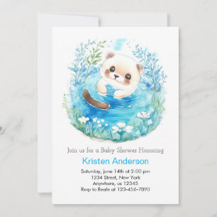 Invitación Whimsical Blue Meadow Boy Baby Shower