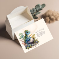 Whimsical Blue Verde azulada Dragon Baby Shower
