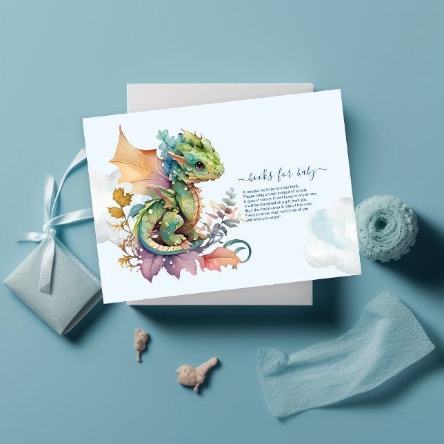 Invitación Whimsical Blue Verde azulada Dragon Baby Shower (Subido por el creador)
