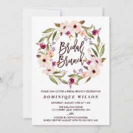 Invitación Whimsical Bohemiana Floral Wreath Bridal Brunch
