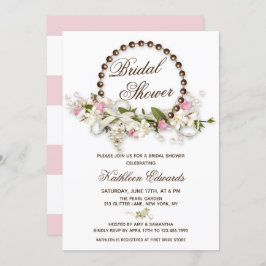 Invitación Whimsical Boho Floral Pearl Wreath Bridal Shower
