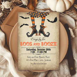 Invitación Whimsical Boos y Booze Halloween Party