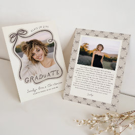 Invitación Whimsical Bow Frame Future Plans Graduation