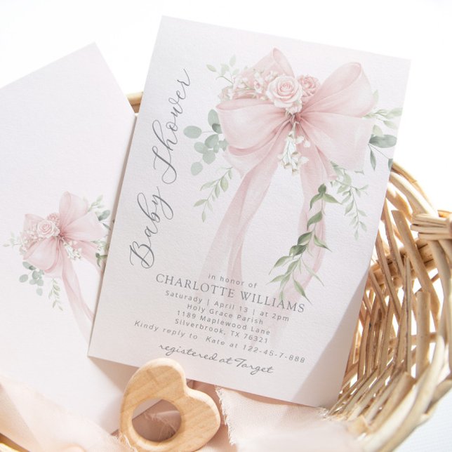 Invitación Whimsical Bow Gender neutral baby shower (Subido por el creador)