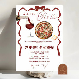 Invitación Whimsical Bow Italiano Perfect Pair Engagement