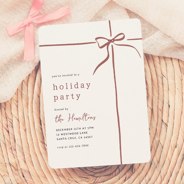Invitación Whimsical Bow | Partido de vacaciones de los Navid (Subido por el creador)