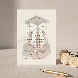 Invitación Whimsical Bow Photo Graduation Party