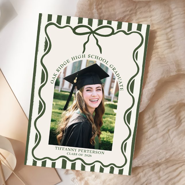 Invitación Whimsical Bow Photo Graduation Party Invitation (Subido por el creador)