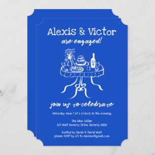 Invitación Whimsical Buffet DInner Personalizado Engagement P