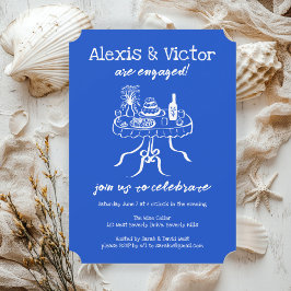 Invitación Whimsical Buffet DInner Personalizado Engagement P