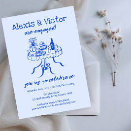 Invitación Whimsical Buffet DInner Personalizado Engagement P