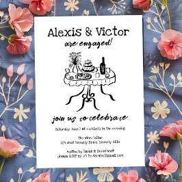 Invitación Whimsical Buffet DInner Personalizado Engagement P