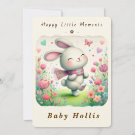 Invitación Whimsical Bunny Baby Shower Invitation Soft Floral