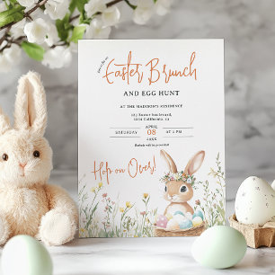 Invitación Whimsical Bunny Easter Brunch and Egg Hunt