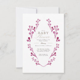 Invitación Whimsical Burgundy Berry Baby Shower | Invitar