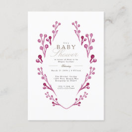 Invitación Whimsical Burgundy Berry Baby Shower | Invitar