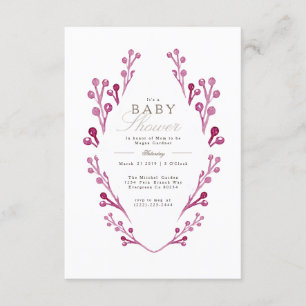 Invitación Whimsical Burgundy Berry Baby Shower   Invitar