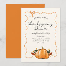 Whimsical Calabaza Escritura a mano Día de Acción