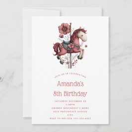 Invitación Whimsical Carousel Horse Image Birthday