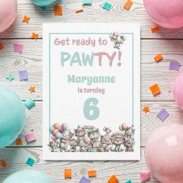 Invitación Whimsical Cat Watercolor Birthday Invitation