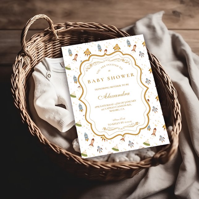 Invitación Whimsical Celestial Safari Baby Shower (Subido por el creador)