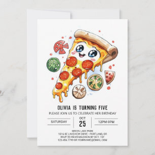 Invitación Whimsical Cheese Pizza Birthday