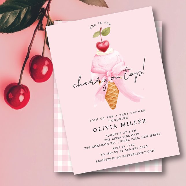 Invitación Whimsical Cherry Baby Shower (Subido por el creador)