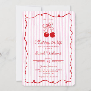 Invitación Whimsical Cherry en el Chica de Baby Shower