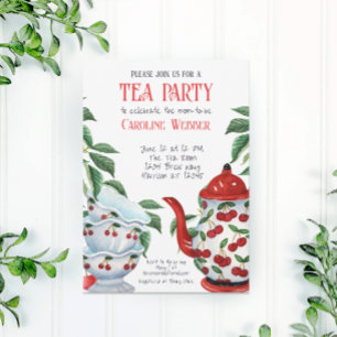 Invitación Whimsical Cherry Tea Fiesta Shower