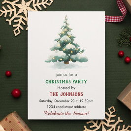 Invitación Whimsical Christmas Tree Dinner Party Invitation
