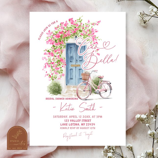 Invitación Whimsical Ciao Bella Italian Bridal Shower (Subido por el creador)