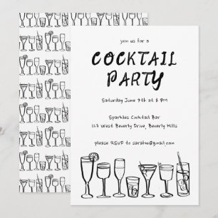 Invitación Whimsical Cocktail Bebe Personalizado fiesta de cu