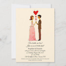 Invitación Whimsical Couple Boda