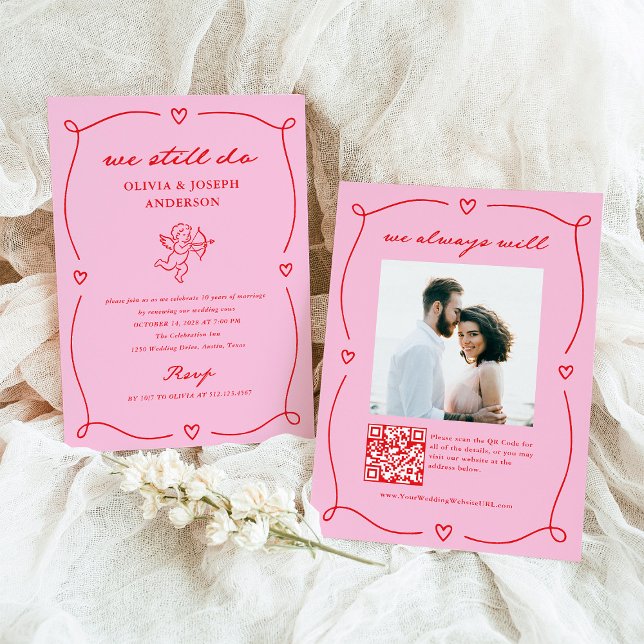 Invitación Whimsical Cupid | We Still Do Wedding Vow Renewal (Subido por el creador)
