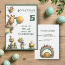 Whimsical Custom Personalized Birthday Invitation