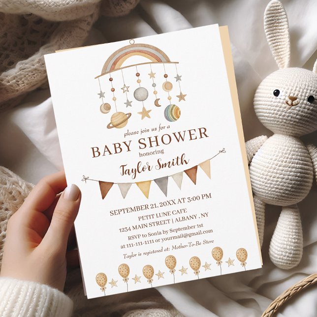 Invitación Whimsical Cute Boho Sexo Neutral Baby Shower (Subido por el creador)