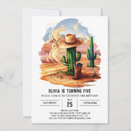 Invitación Whimsical Cute Cowboy Birday