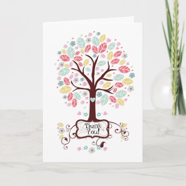 Invitación Whimsical Cute Swirl Heart Flower Tree Baby Shower (Anverso)