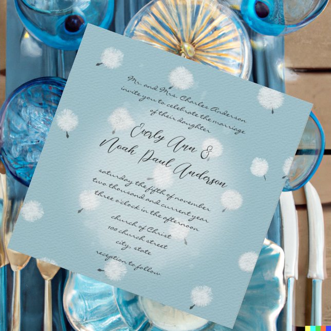 Invitación Whimsical Dandelion Wedding Invitation (Subido por el creador)