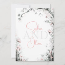 Whimsical Delicate Blush Floral Branch 