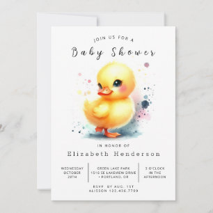 Invitación Whimsical Digital Duck Baby Shower