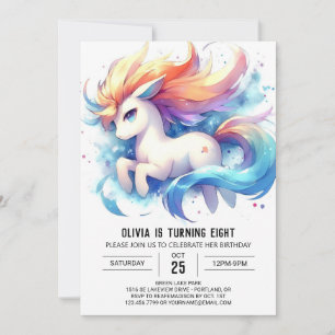 Invitación Whimsical Digital Horse Birday