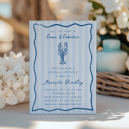 Invitación Whimsical Doodle Lobster Brillante Shower