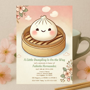 Invitación Whimsical Dumpling Baby Shower con Florines de vap