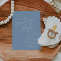Whimsical Dusty Blue Tiny Baby Shower humano