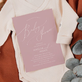Invitación Whimsical Dusty Rosa Parejas Baby Shower