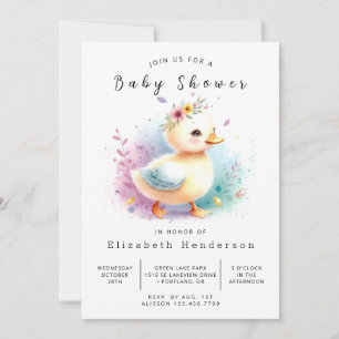 Invitación Whimsical Editable Duck Baby Shower