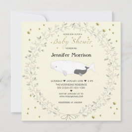 Invitación Whimsical Elegante Beluga Whale Baby Shower