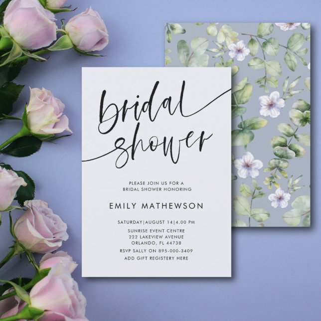 Invitación Whimsical Eucalyptus Watercolor Bridal Shower Invi (Subido por el creador)