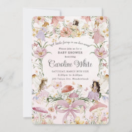 Invitación Whimsical Fairies Baby Shower Flower Meadow Garden